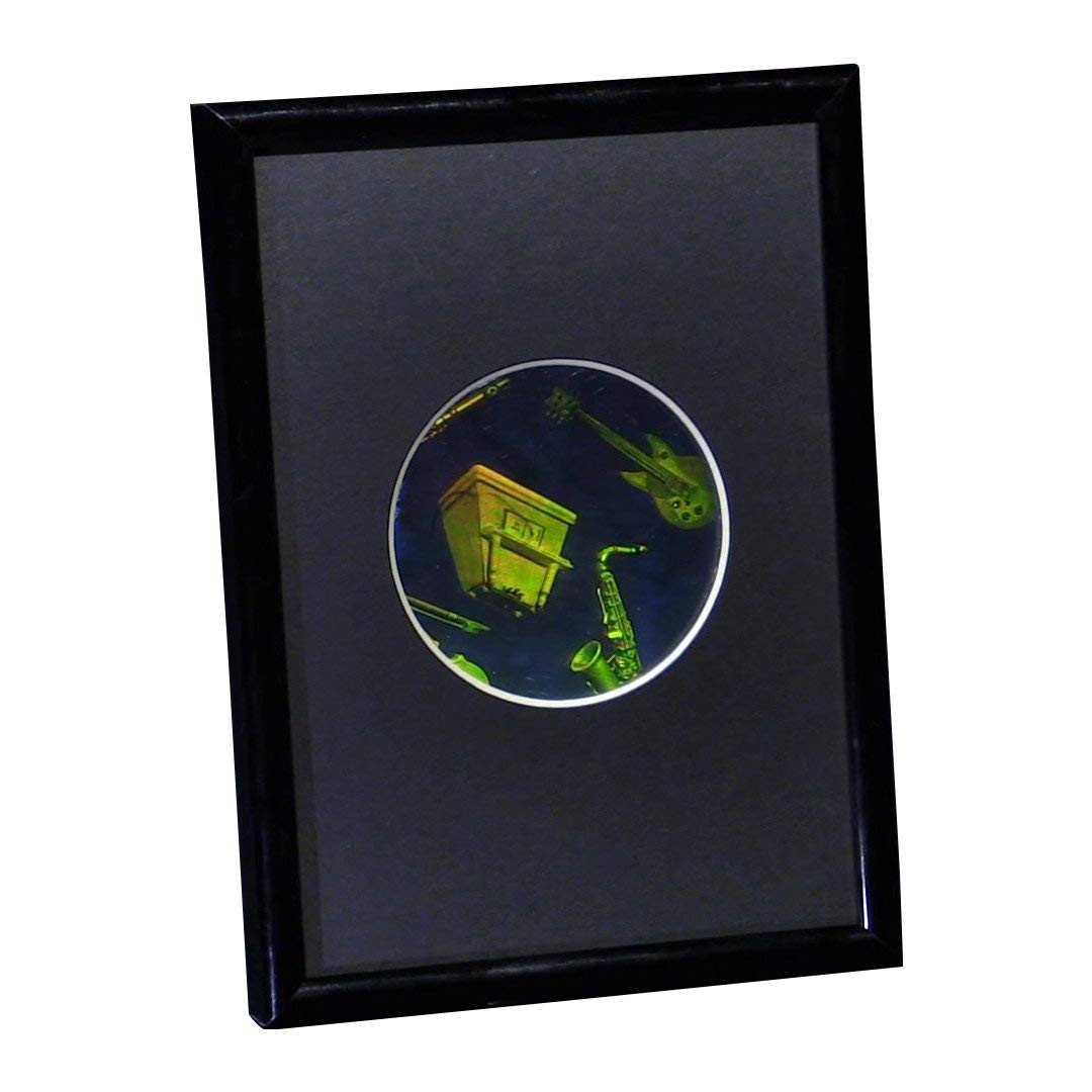 Musical Instruments Small Round Hologram Picture (FRAMED), 3D Collectible Embossed Type Hologram